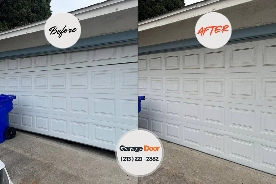 Before and after: garage door repair Runnemede, NJ
